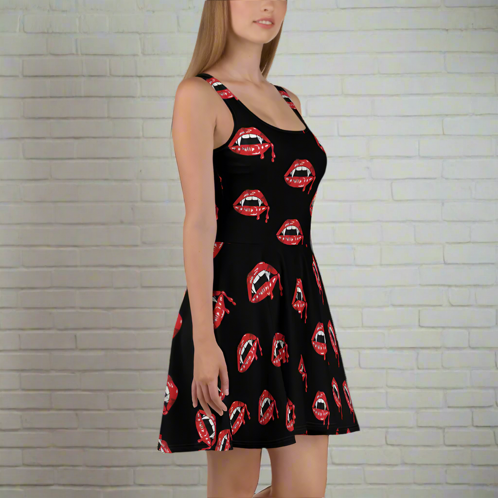 Vampire Kiss | Soft-Stretch Skater Dress - Syntax & Alchemy