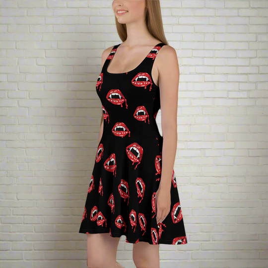 Vampire Kiss | Soft-Stretch Skater Dress - Syntax & Alchemy