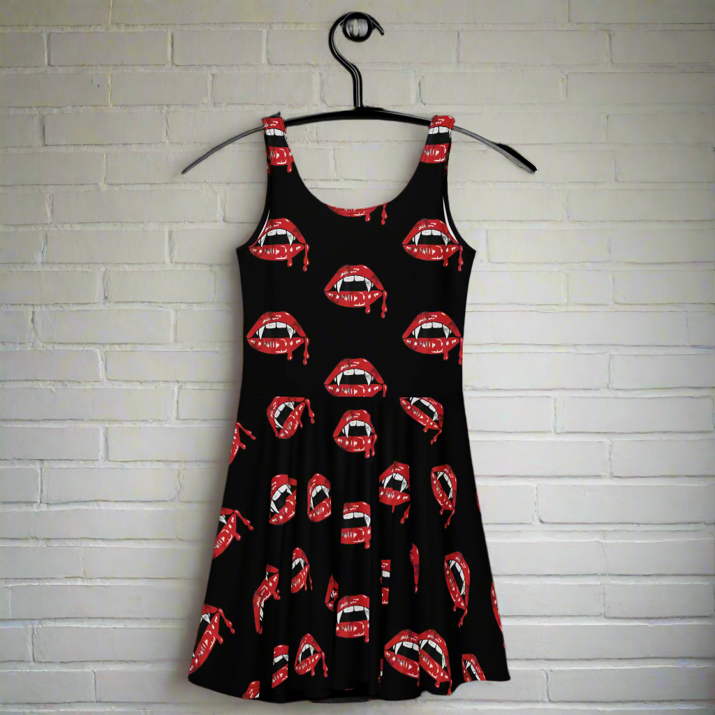 Vampire Kiss | Soft-Stretch Skater Dress - Syntax & Alchemy