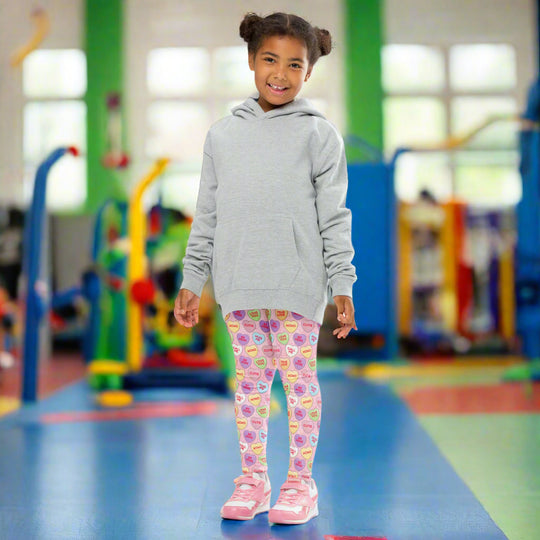 Candy Hearts | Kids Soft-Stretch Leggings - Syntax & Alchemy