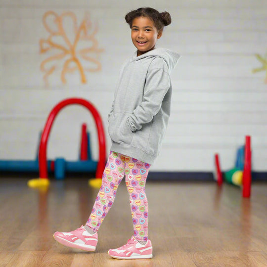 Candy Hearts | Kids Soft-Stretch Leggings - Syntax & Alchemy