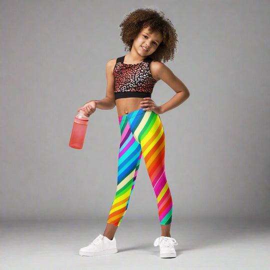 Candy Stripes | Kids Soft-Stretch Leggings - Syntax & Alchemy