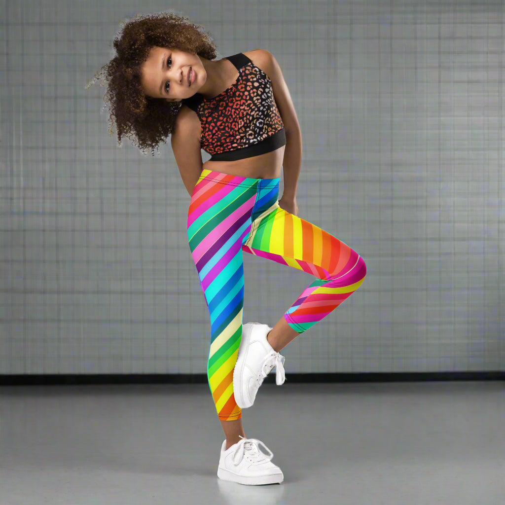 Candy Stripes | Kids Soft-Stretch Leggings - Syntax & Alchemy