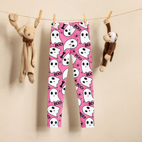 Pink Boo | Kids Soft-Stretch Leggings - Syntax & Alchemy