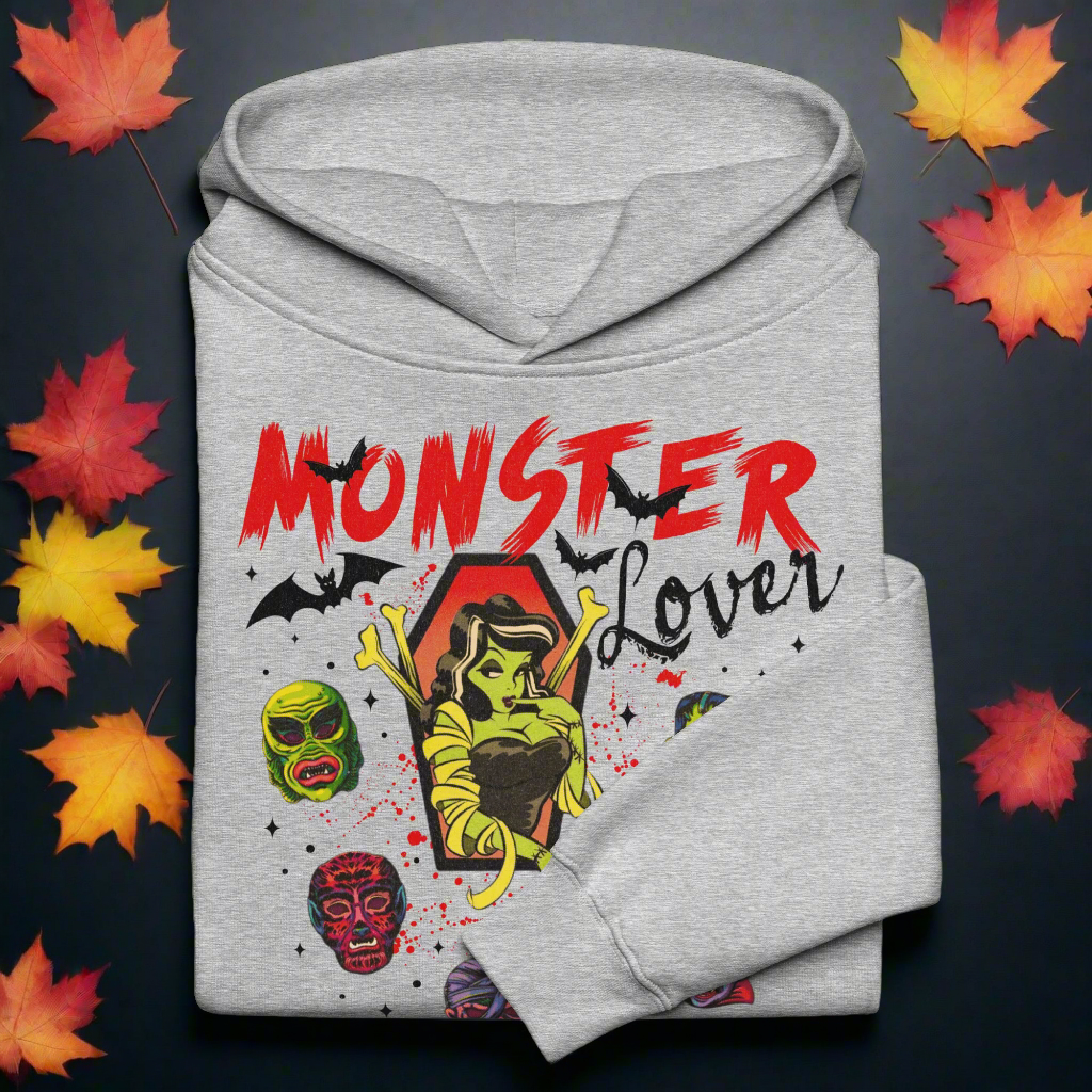 Monster Lover | Oversized Fleece Hoodie Oversized Fleece Hoodie Syntax & Alchemy Athletic Heather S 