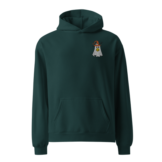 Ghost Wizard | Oversized Fleece Hoodie | Embroidered Oversized Fleece Hoodie Syntax & Alchemy Pine Green S 