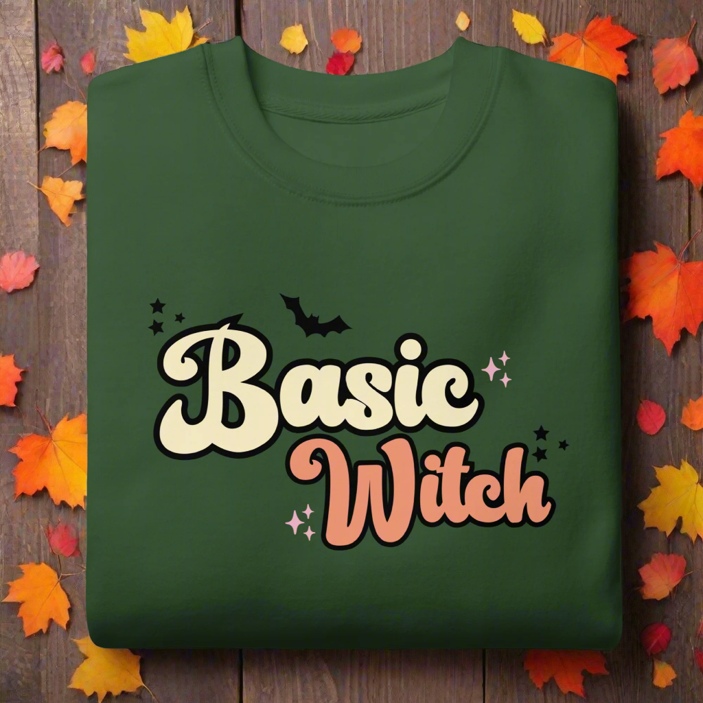 Basic Witch | Soft-Wash Sweatshirt Soft-Wash Sweatshirt Syntax & Alchemy Forest Green S 