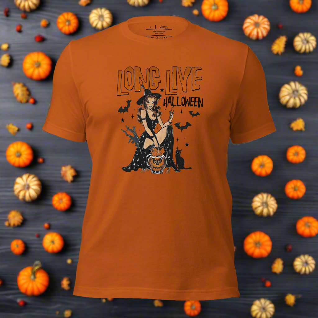 Long Live Halloween | Airlume Cotton T-Shirt Women's T-Shirt Syntax & Alchemy   