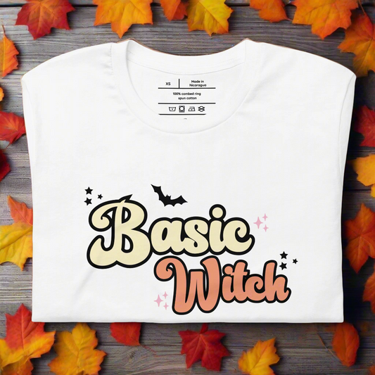 Basic Witch | Airlume Cotton T-Shirt Women's T-Shirt Syntax & Alchemy White XS 