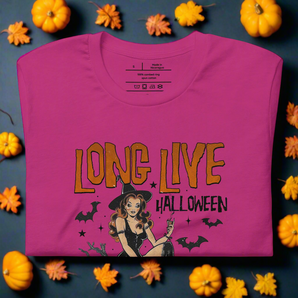 Long Live Halloween | Airlume Cotton T-Shirt Women's T-Shirt Syntax & Alchemy   