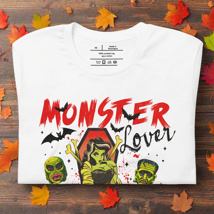 Monster Lover | Airlume Cotton T-Shirt Women's T-Shirt Syntax & Alchemy White XS 