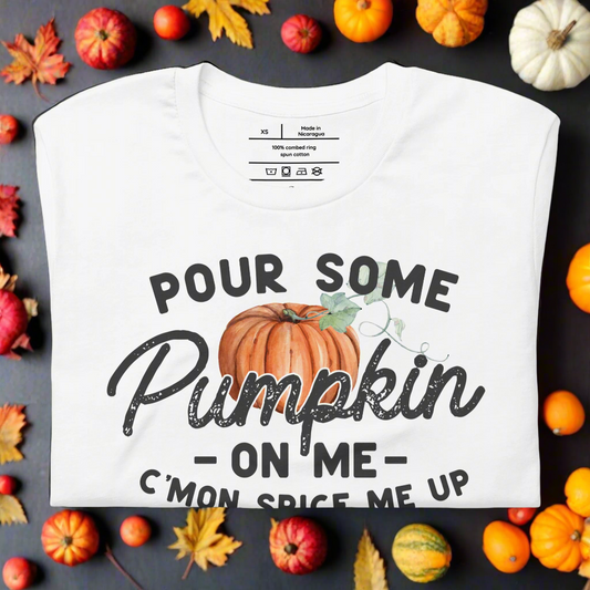 Pour Some Pumpkin | Airlume Cotton T-Shirt Women's T-Shirt Syntax & Alchemy White XS 