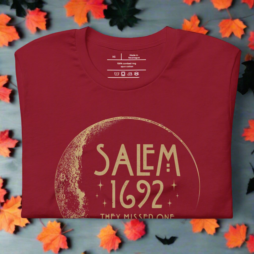 Salem 1692 | Airlume Cotton T-Shirt Women's T-Shirt Syntax & Alchemy Cardinal XS 