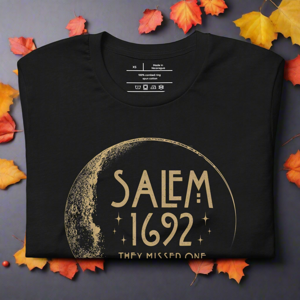 Salem 1692 | Airlume Cotton T-Shirt Women's T-Shirt Syntax & Alchemy Black XS 