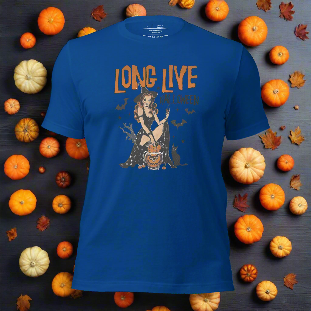 Long Live Halloween | Airlume Cotton T-Shirt Women's T-Shirt Syntax & Alchemy   