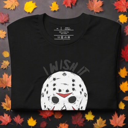 Wish It Was Friday 13th | Airlume Cotton T-Shirt Women's T-Shirt Syntax & Alchemy Black XS 