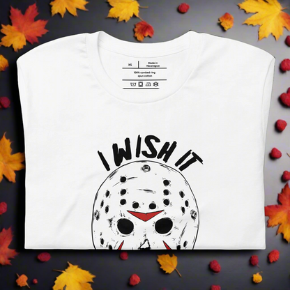 Wish It Was Friday 13th | Airlume Cotton T-Shirt Women's T-Shirt Syntax & Alchemy White XS 