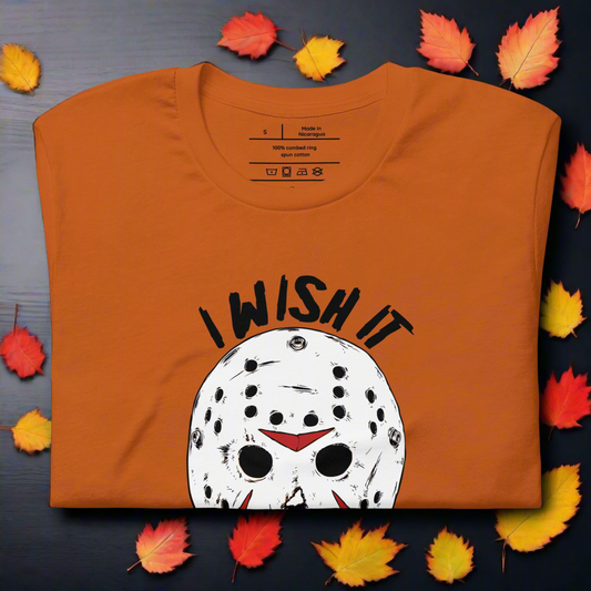 Wish It Was Friday 13th | Airlume Cotton T-Shirt Women's T-Shirt Syntax & Alchemy Autumn S 