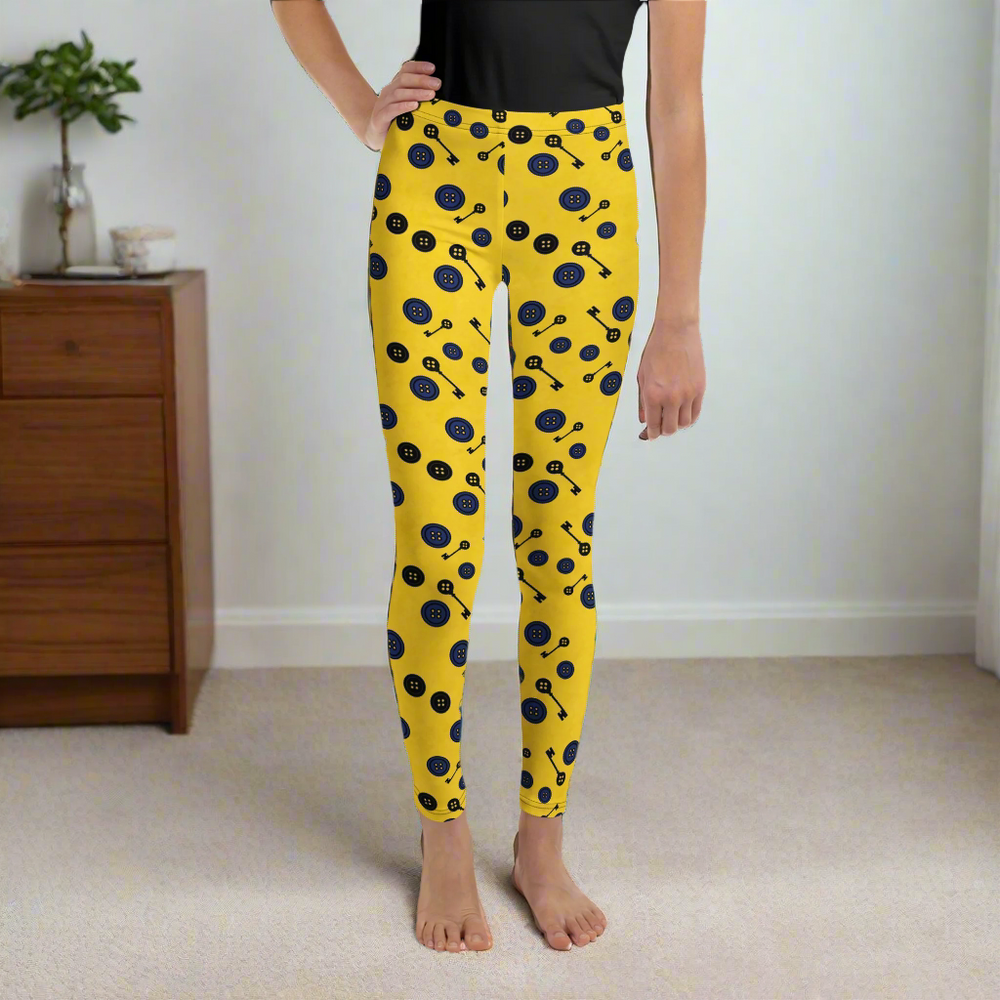 Coraline Buttons | Youth Soft-Stretch Leggings - Syntax & Alchemy