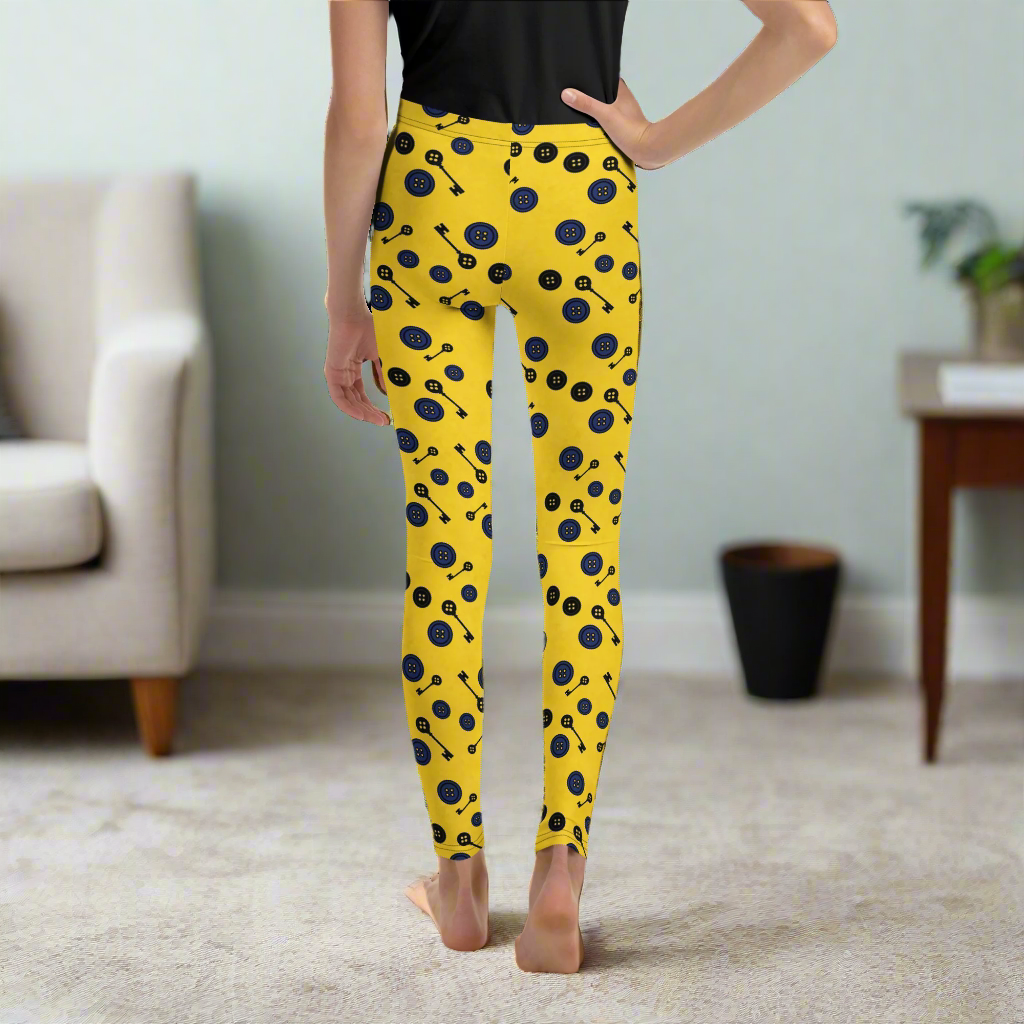 Coraline Buttons | Youth Soft-Stretch Leggings - Syntax & Alchemy