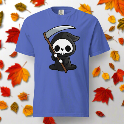 Grim Reaper | Heavyweight Cotton T-Shirt Heavyweight T-Shirt Syntax & Alchemy Flo Blue S 