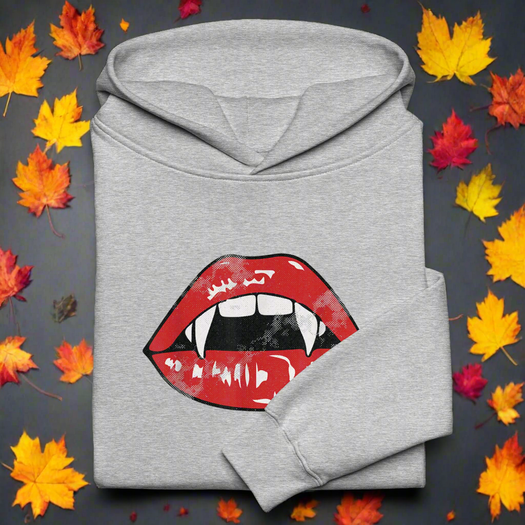 Vampire Kiss | Oversized Fleece Hoodie Oversized Fleece Hoodie Syntax & Alchemy Athletic Heather S 