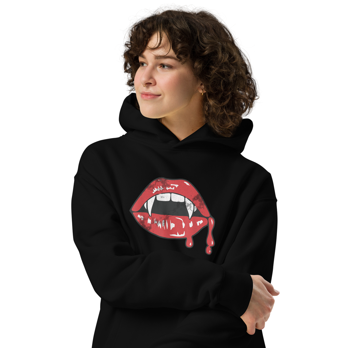 Vampire Kiss | Oversized Fleece Hoodie Oversized Fleece Hoodie Syntax & Alchemy   