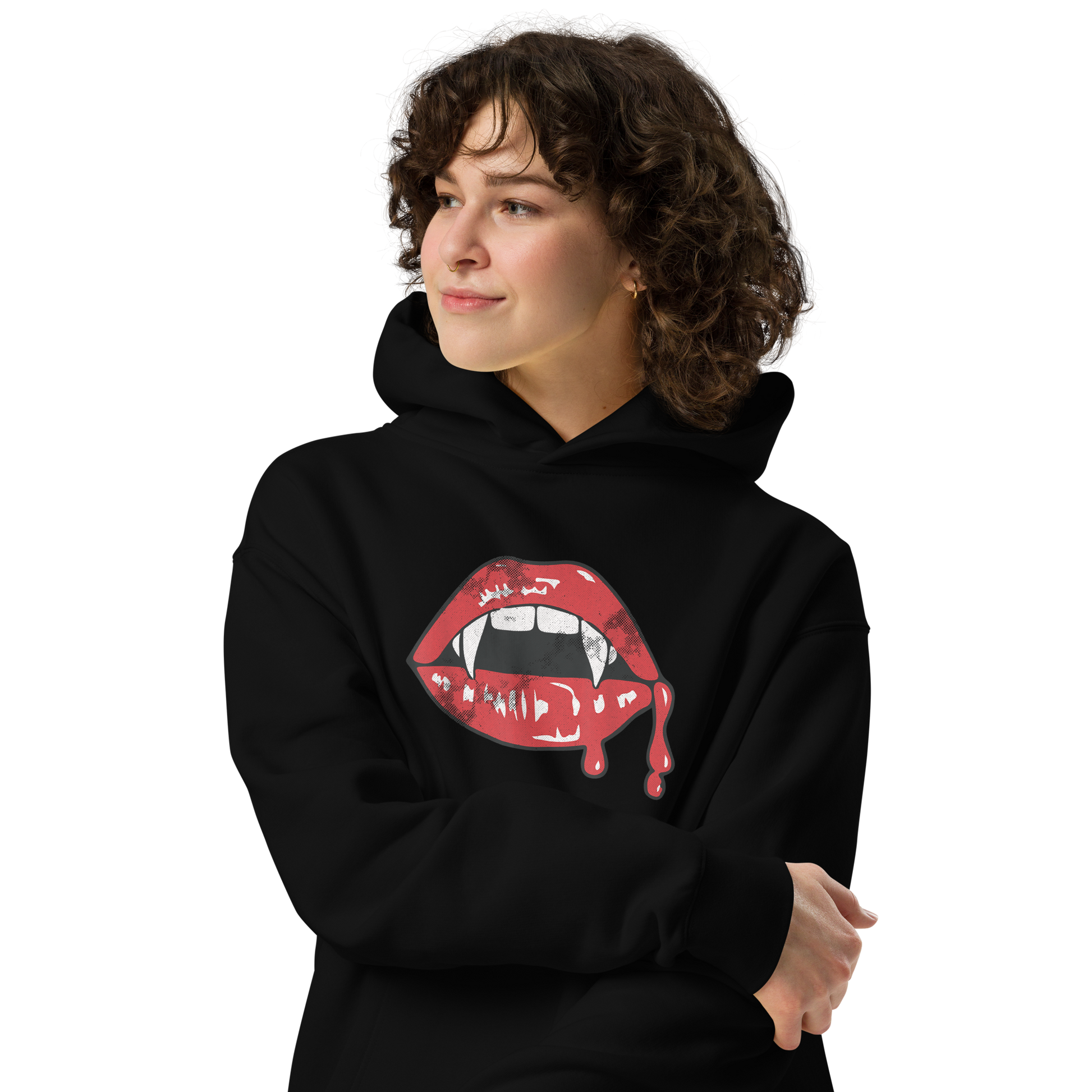 Vampire Kiss | Oversized Fleece Hoodie Oversized Fleece Hoodie Syntax & Alchemy   