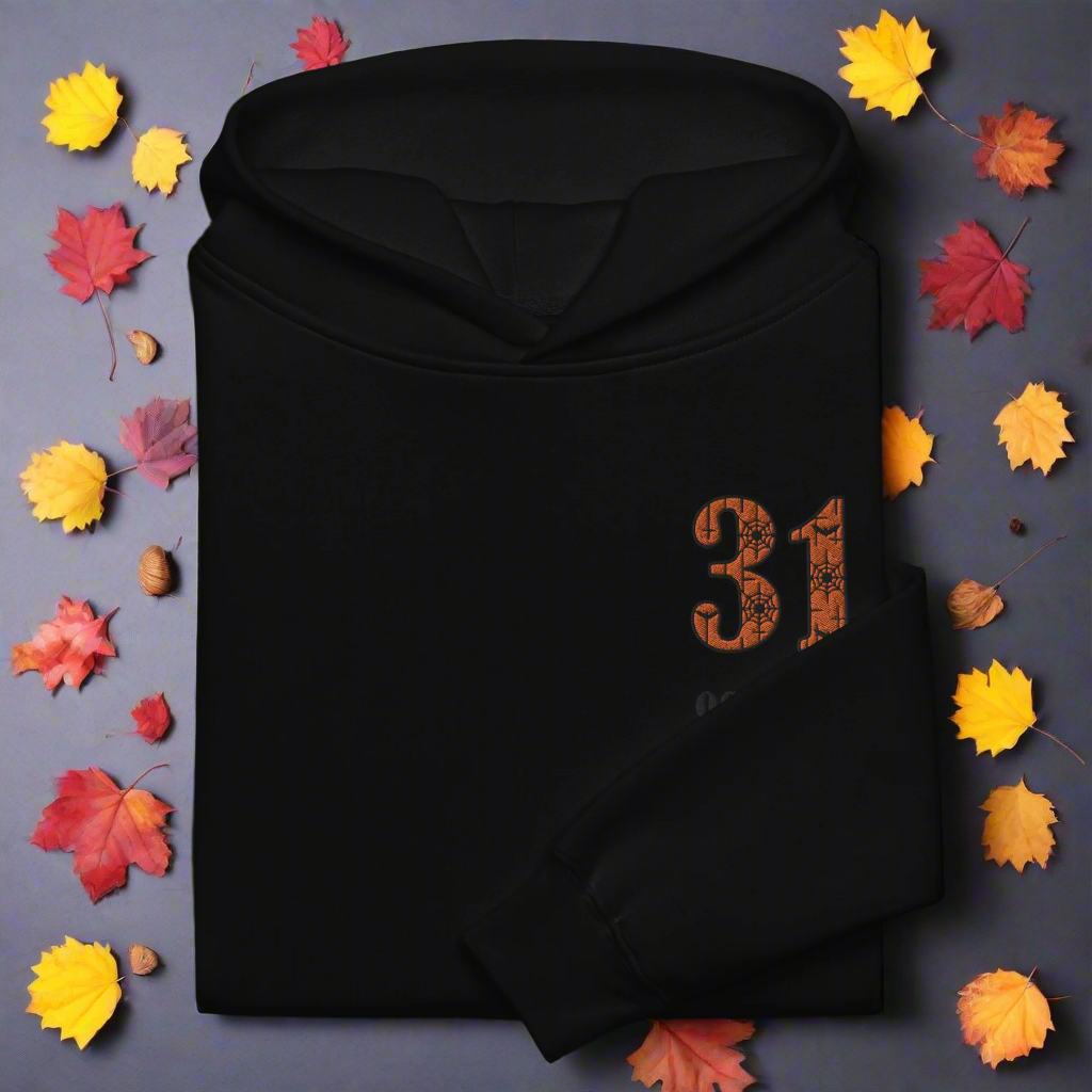 31 October | Oversized Fleece Hoodie | Embroidered Oversized Fleece Hoodie Syntax & Alchemy Black S 