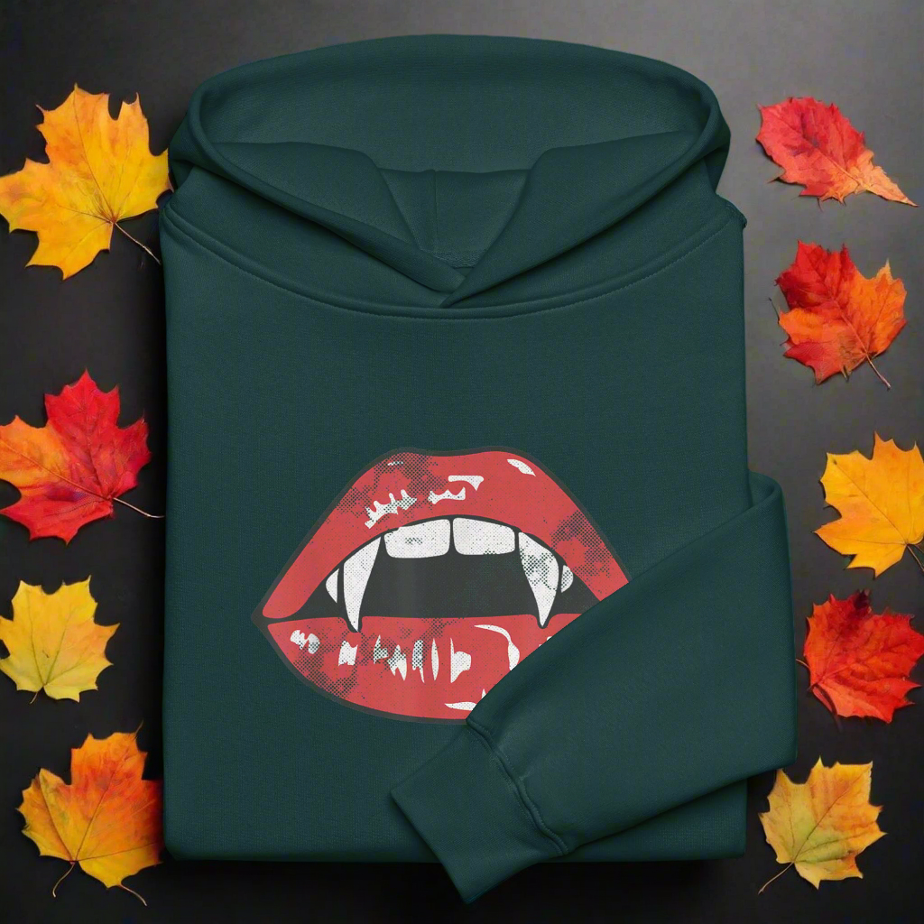 Vampire Kiss | Oversized Fleece Hoodie Oversized Fleece Hoodie Syntax & Alchemy Pine Green S 