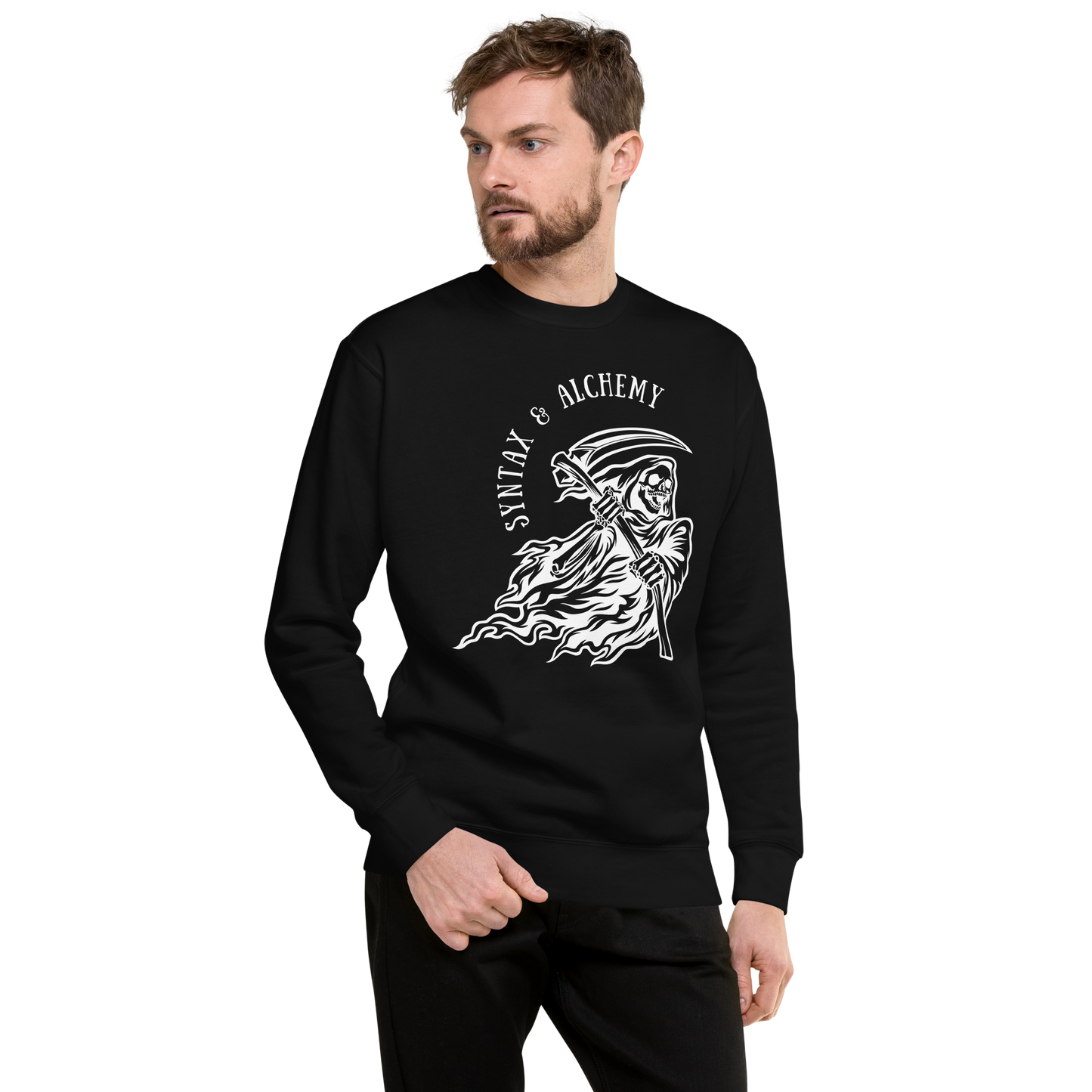 Grim Syntax | Soft-Wash Sweatshirt | White Variant Soft-Wash Sweatshirt Syntax & Alchemy   