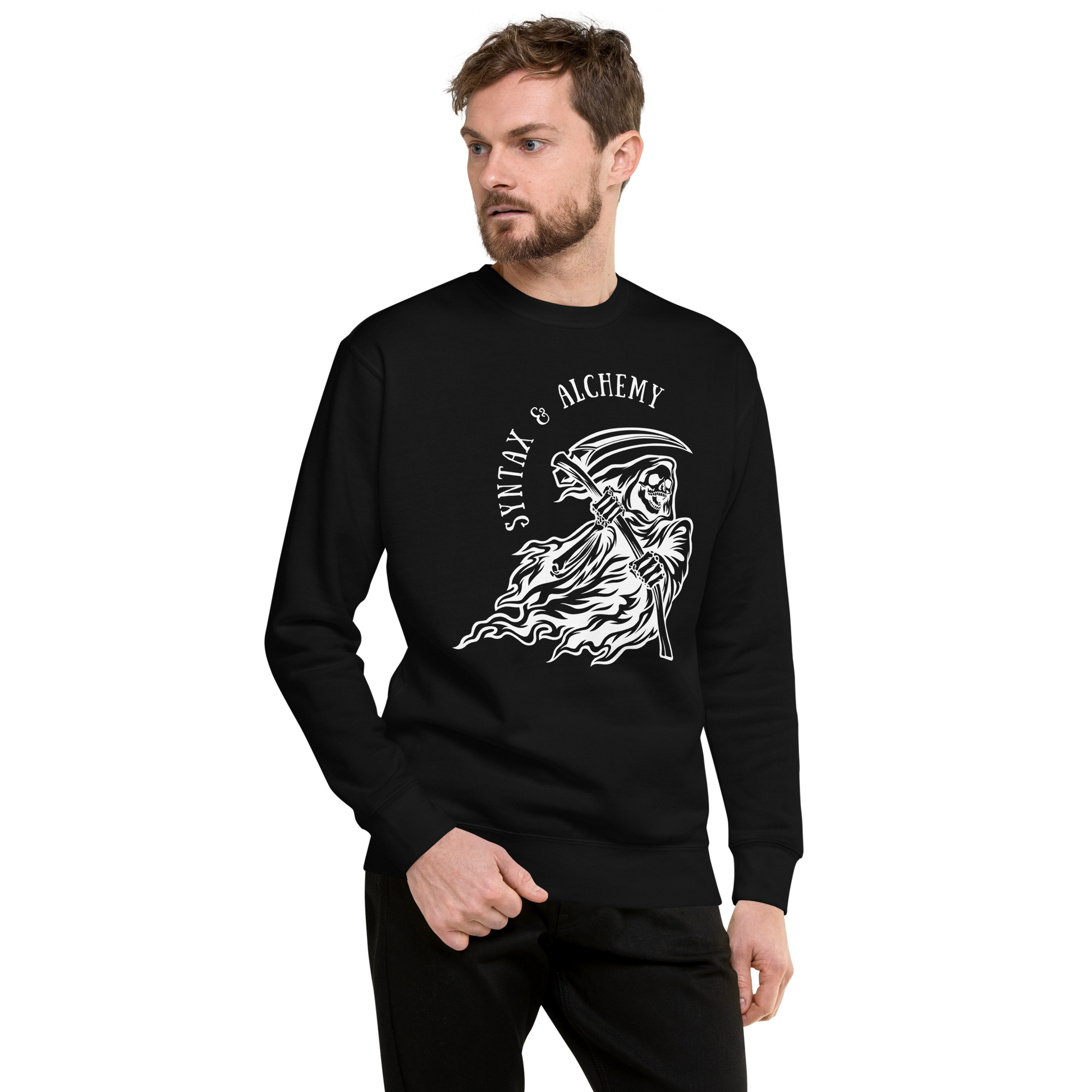 Grim Syntax | Soft-Wash Sweatshirt | White Variant Soft-Wash Sweatshirt Syntax & Alchemy   