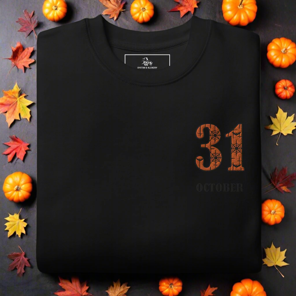 31 October | Soft-Wash Sweatshirt | Embroidered Soft-Wash Sweatshirt Syntax & Alchemy Black S 