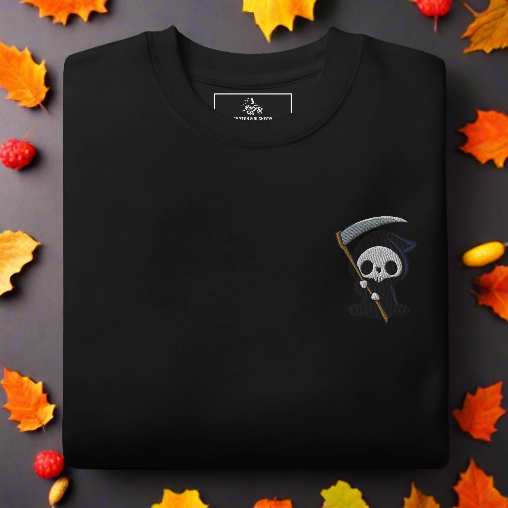 Grim Reaper | Soft-Wash Sweatshirt | Embroidered Soft-Wash Sweatshirt Syntax & Alchemy Black S 