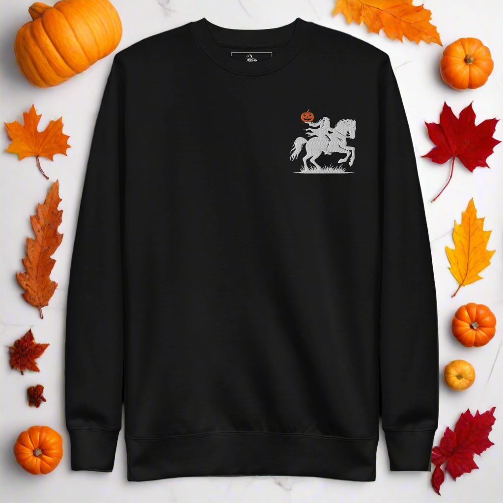 Headless Horseman Pumpkin Head | Soft-Wash Sweatshirt | Embroidered Soft-Wash Sweatshirt Syntax & Alchemy   