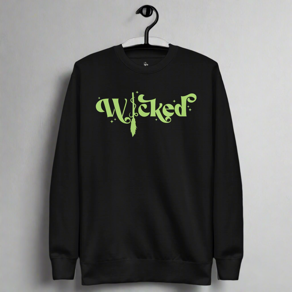 Wicked | Unisex Soft-Wash Sweatshirt | Green Lettering