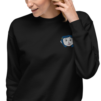 Coraline Face | Soft-Wash Sweatshirt | Embroidered Soft-Wash Sweatshirt Syntax & Alchemy   