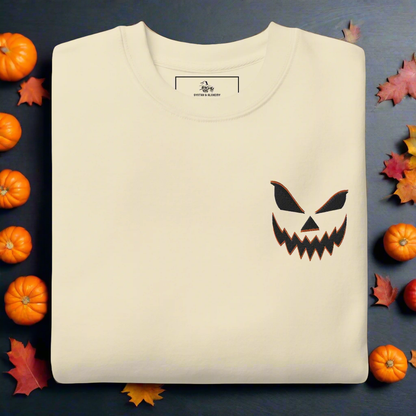 Smiling Jack O Lantern | Soft-Wash Sweatshirt | Embroidered Soft-Wash Sweatshirt Syntax & Alchemy Bone S 