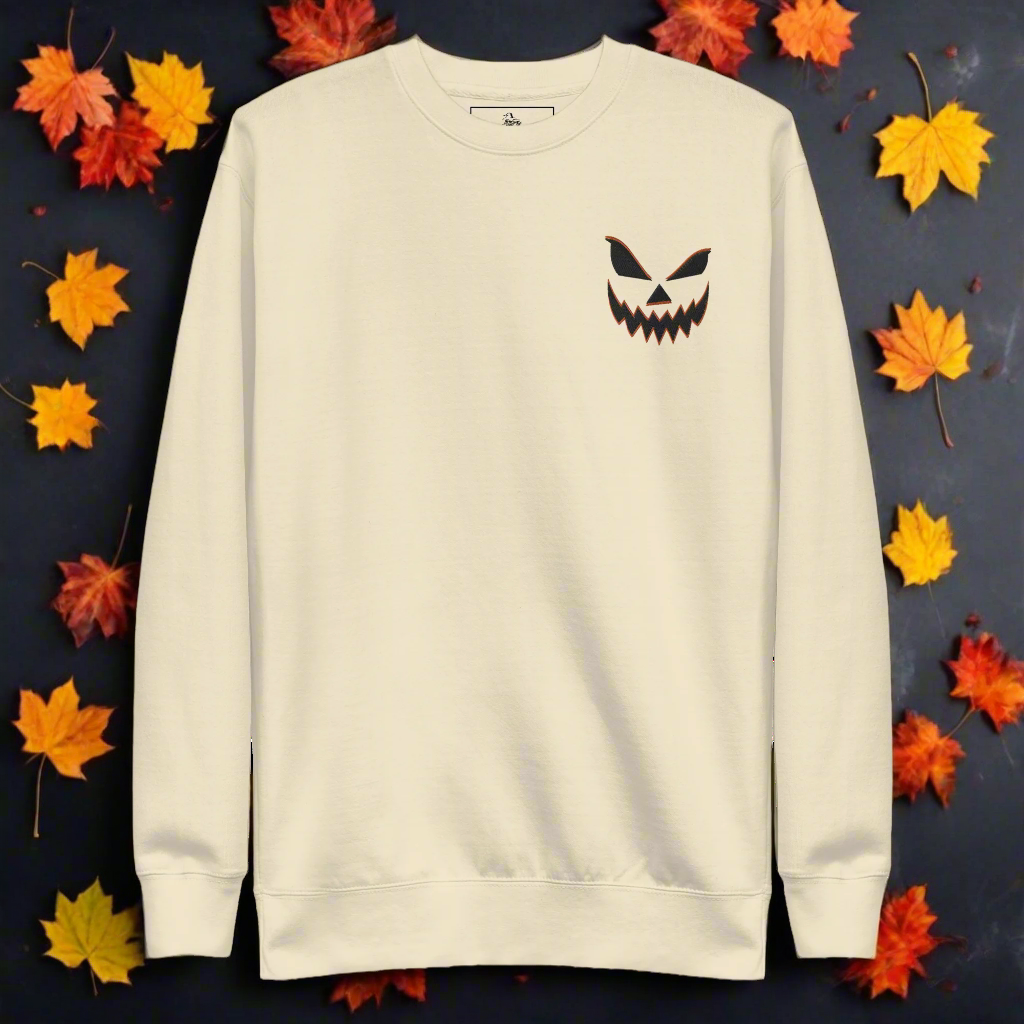 Smiling Jack O Lantern | Soft-Wash Sweatshirt | Embroidered Soft-Wash Sweatshirt Syntax & Alchemy   