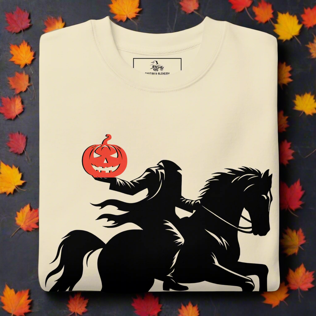 Headless Horseman Pumpkin Head | Soft-Wash Sweatshirt Soft-Wash Sweatshirt Syntax & Alchemy Bone S 