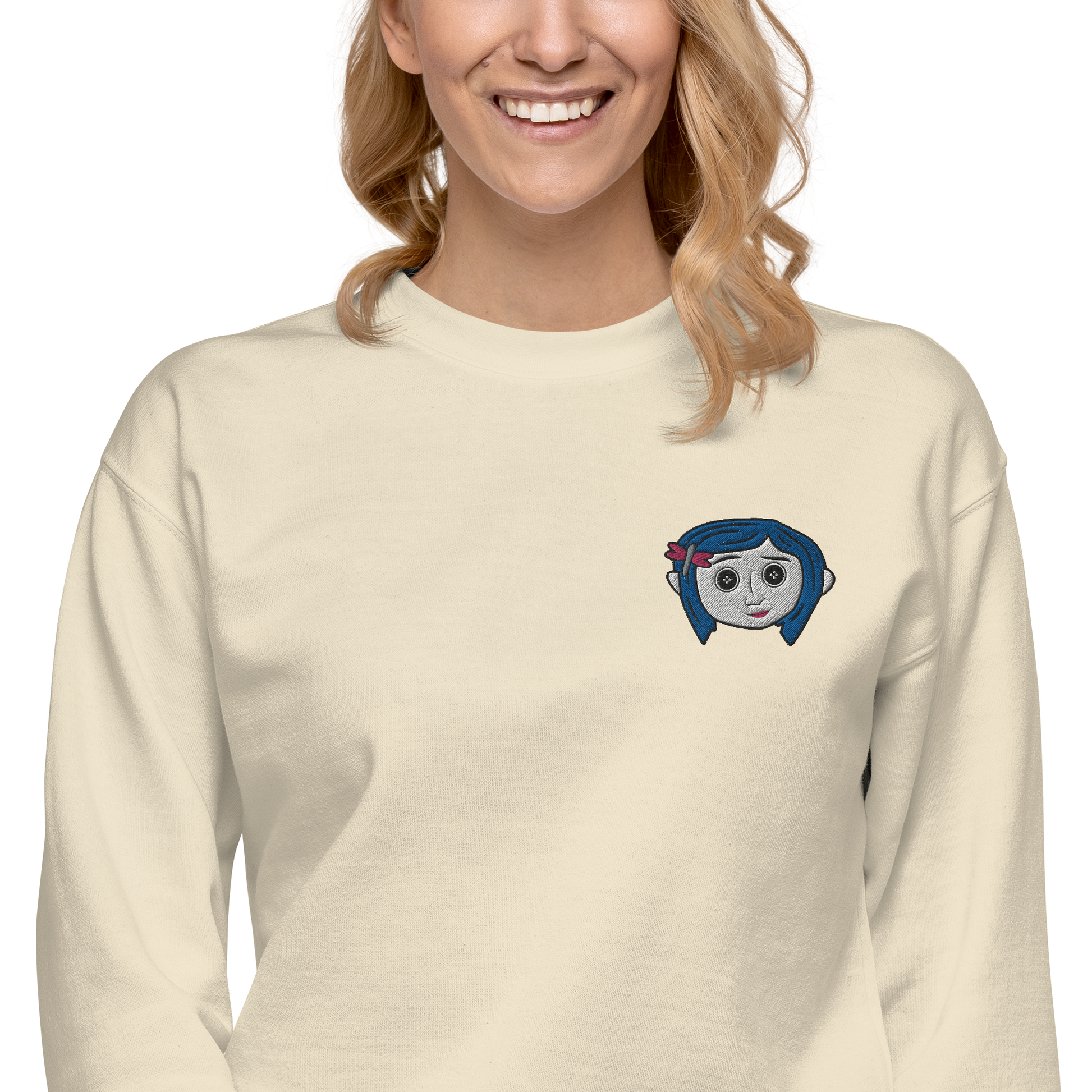 Coraline Button Eyes | Soft-Wash Sweatshirt | Embroidered Soft-Wash Sweatshirt Syntax & Alchemy   