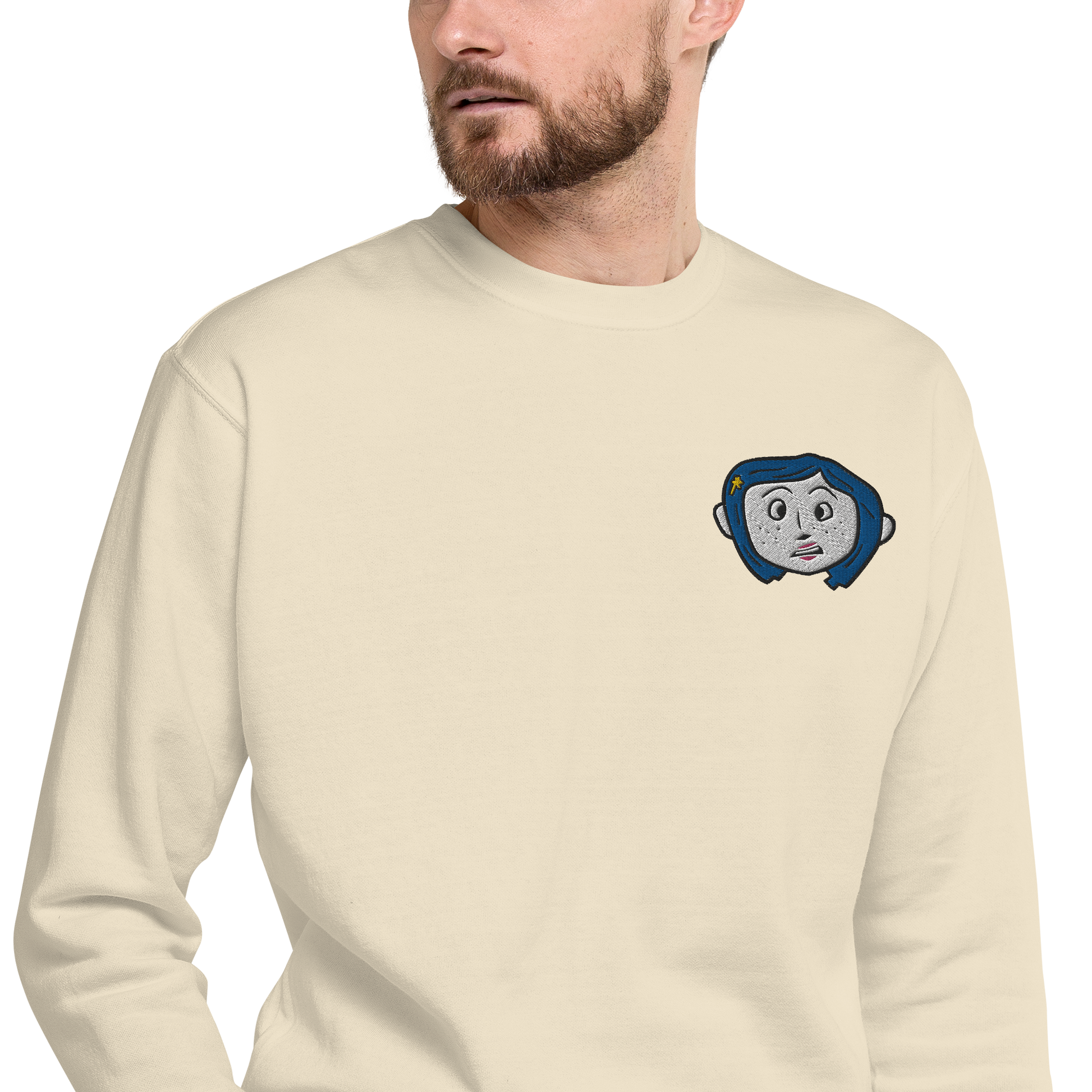 Coraline Face | Soft-Wash Sweatshirt | Embroidered Soft-Wash Sweatshirt Syntax & Alchemy   