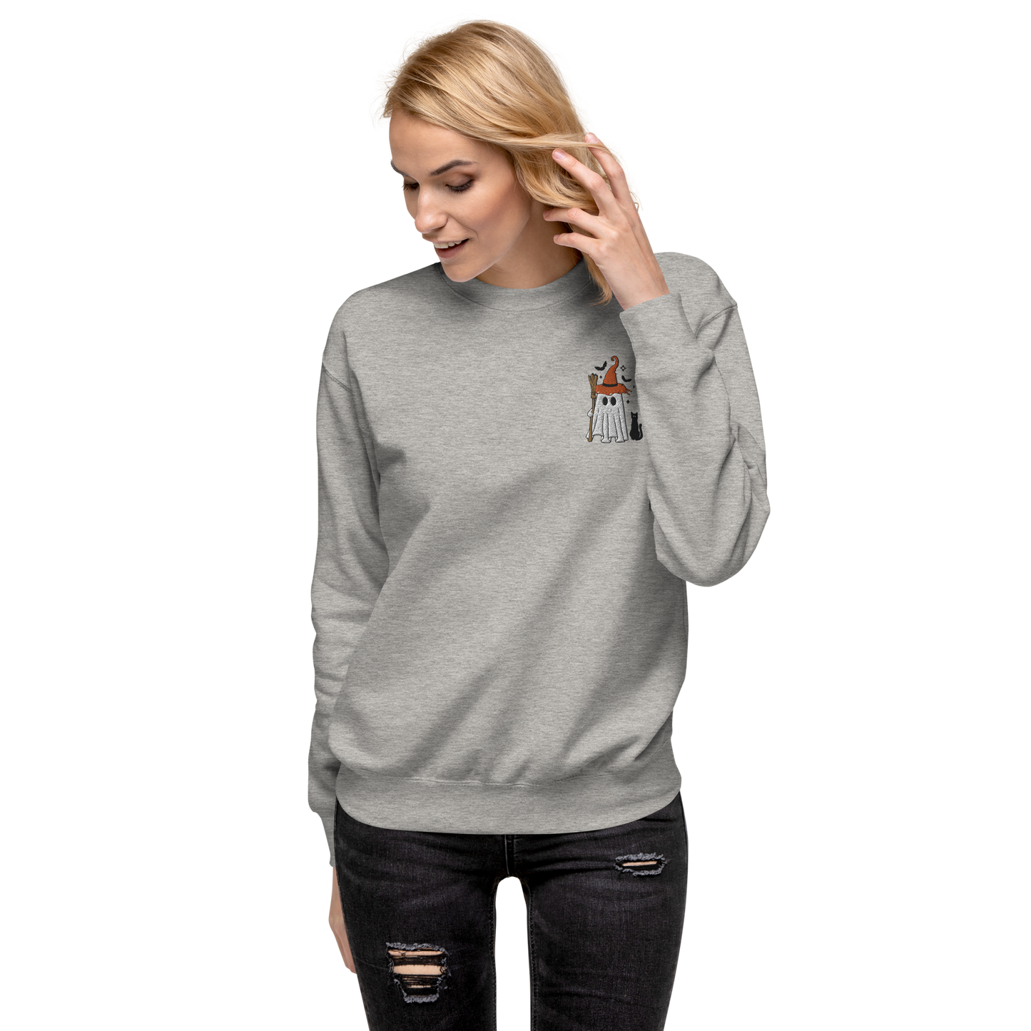 Ghost Cat | Soft-Wash Sweatshirt | Embroidered Soft-Wash Sweatshirt Syntax & Alchemy   