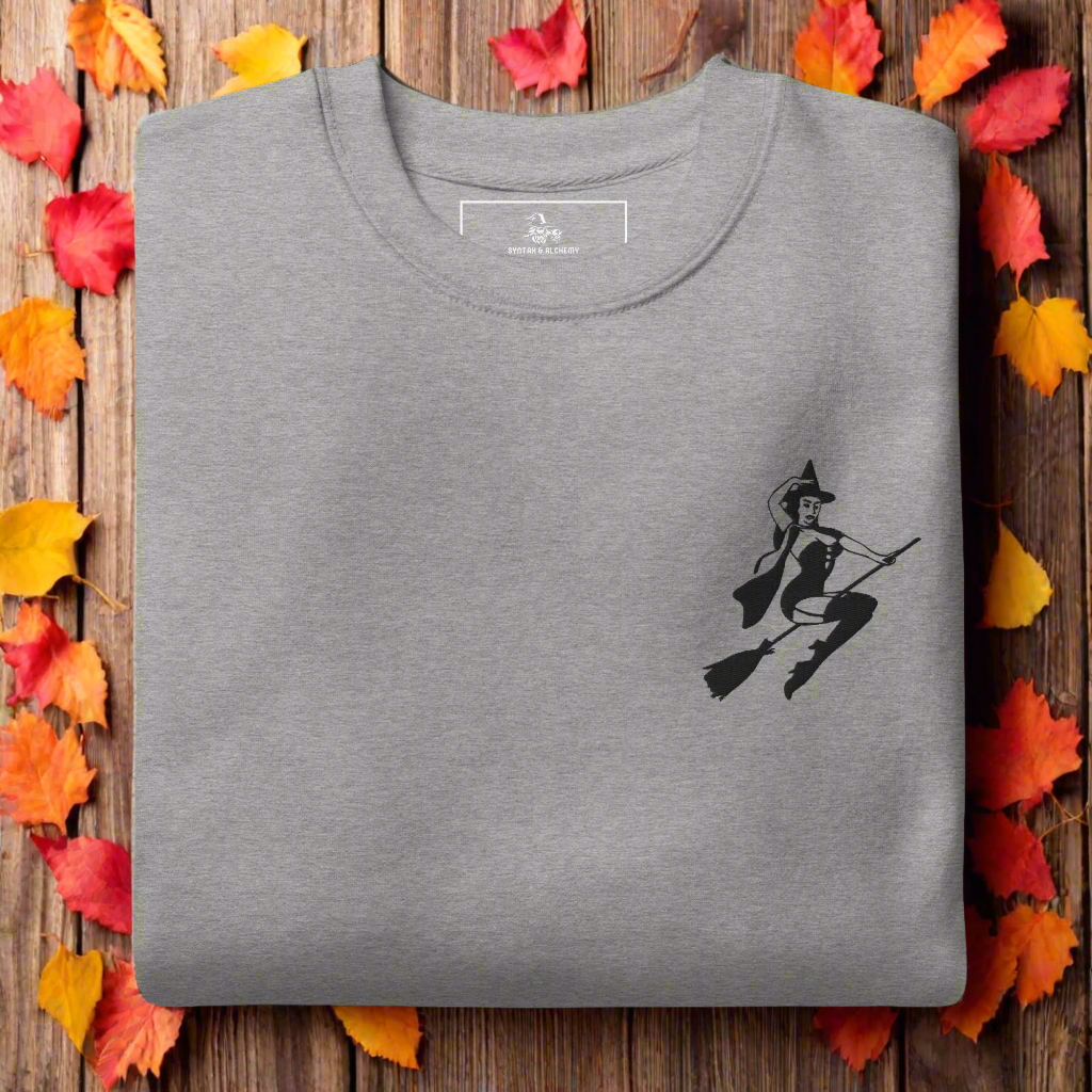 Broom Witch | Soft-Wash Sweatshirt | Embroidered Soft-Wash Sweatshirt Syntax & Alchemy Carbon Grey S 