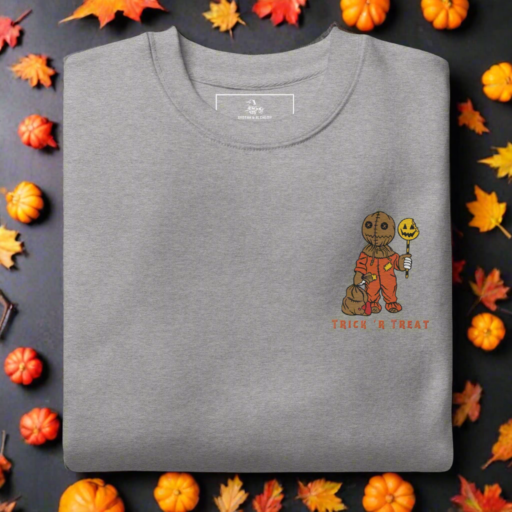 Samhain Trick 'r Treat | Soft-Wash Sweatshirt | Embroidered Soft-Wash Sweatshirt Syntax & Alchemy Carbon Grey S 