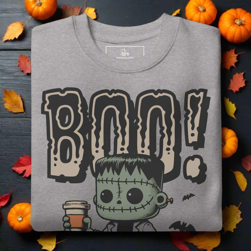 Frankenstein Boo | Soft-Wash Sweatshirt Soft-Wash Sweatshirt Syntax & Alchemy Carbon Grey S 