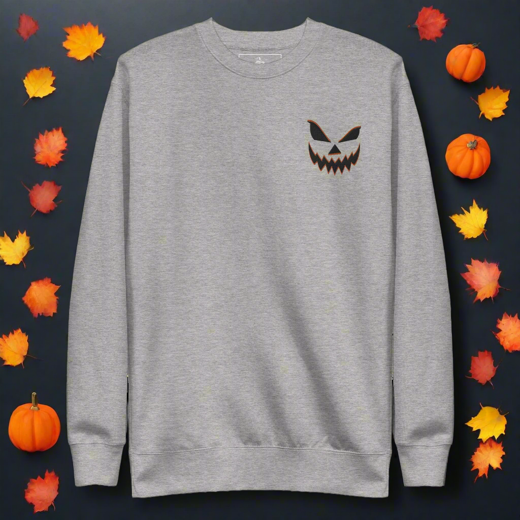 Smiling Jack O Lantern | Soft-Wash Sweatshirt | Embroidered Soft-Wash Sweatshirt Syntax & Alchemy   