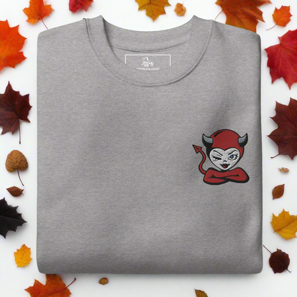 Devil Wink | Soft-Wash Sweatshirt | Embroidered Soft-Wash Sweatshirt Syntax & Alchemy Carbon Grey S 