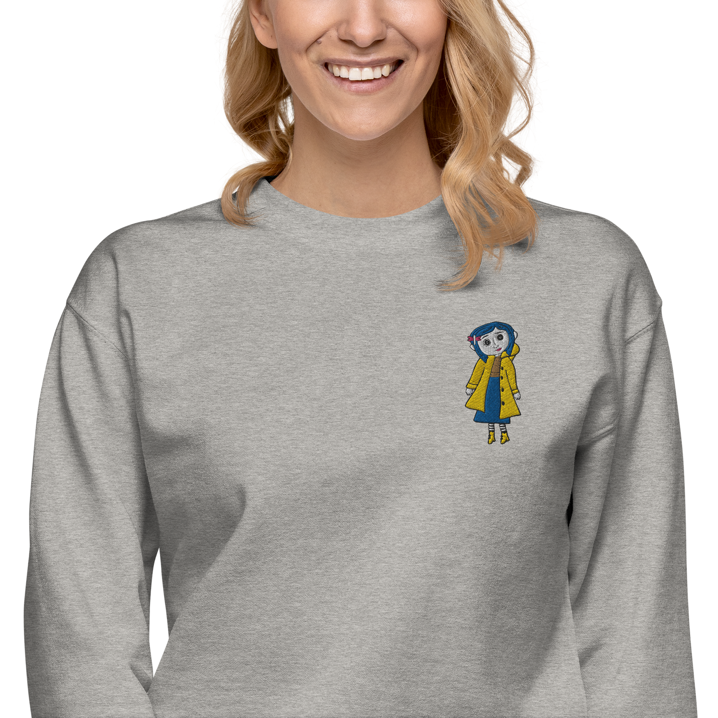 Coraline Button Eyes | Soft-Wash Sweatshirt | Embroidered | Sleeve Variant Soft-Wash Sweatshirt Syntax & Alchemy   