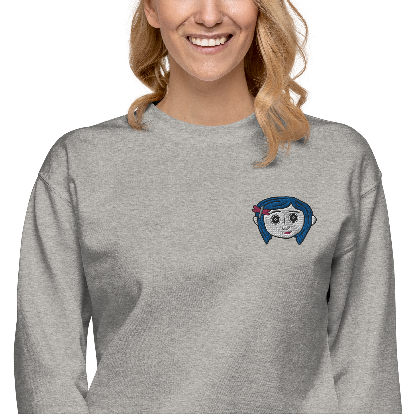 Coraline Button Eyes | Soft-Wash Sweatshirt | Embroidered Soft-Wash Sweatshirt Syntax & Alchemy   